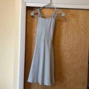 XS Pact Apparel knit sundress.  Gray and white stripe.